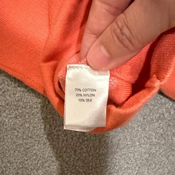 Women's Coral Sweater with Pink Heart Accents - Picture 4 of 4